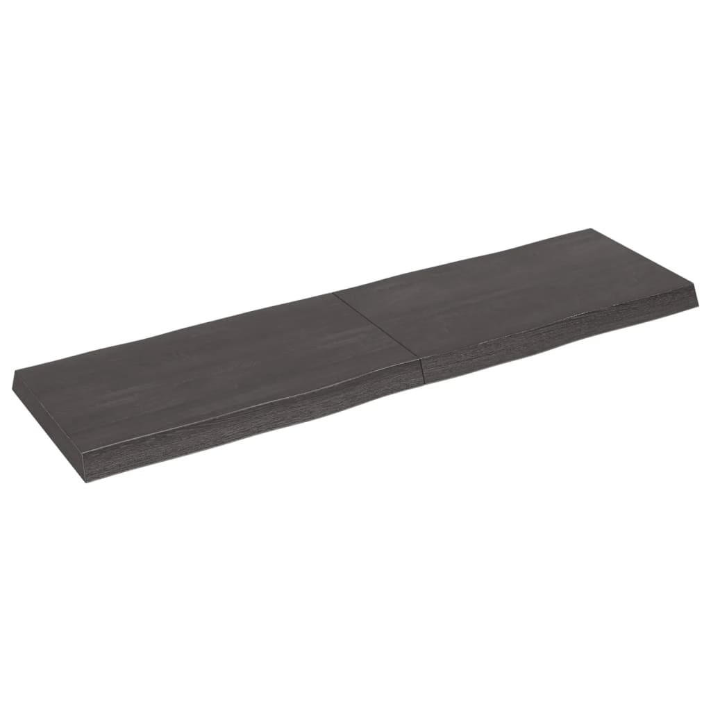 vidaXL Table Top Dark Brown 140x40x(2-6) cm Treated Solid Wood Live Edge