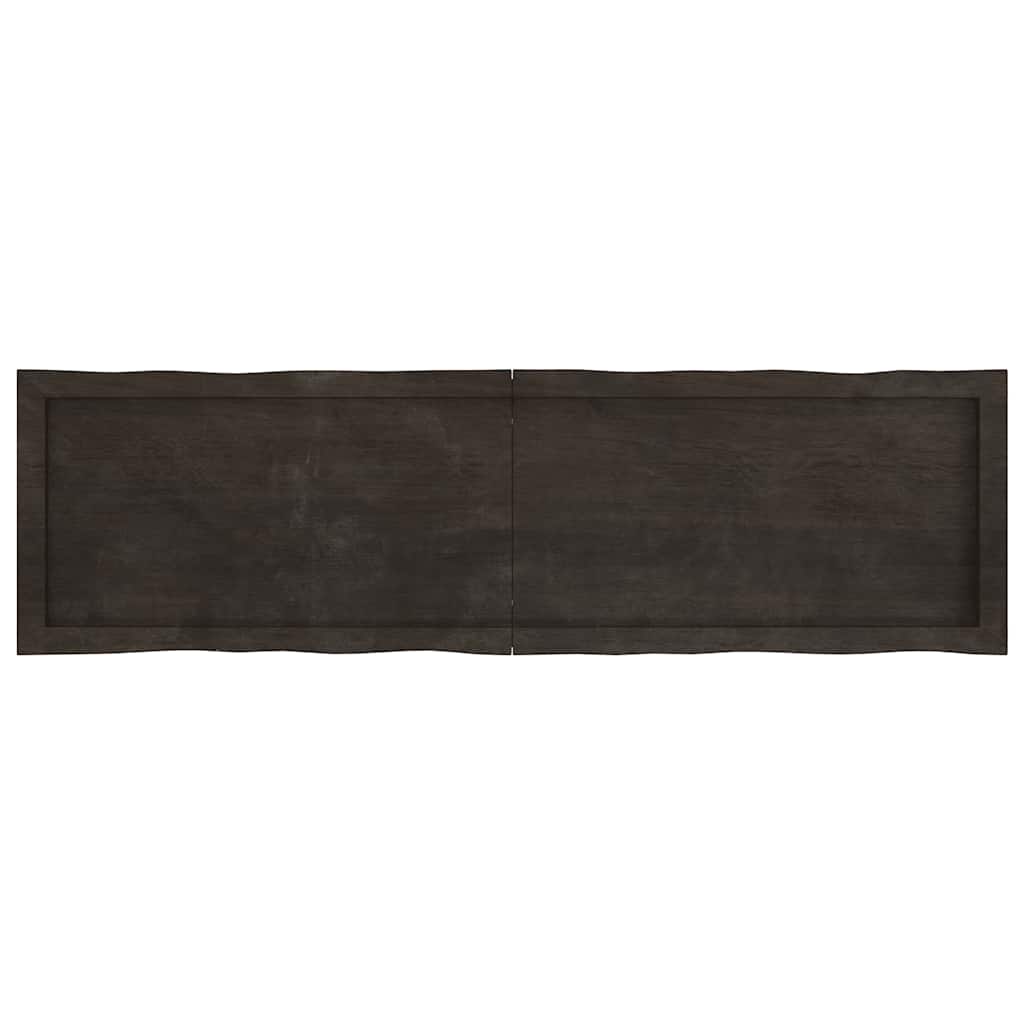 Table Top Dark Brown 140x40x(2-6) cm Treated Solid Wood Live Edge