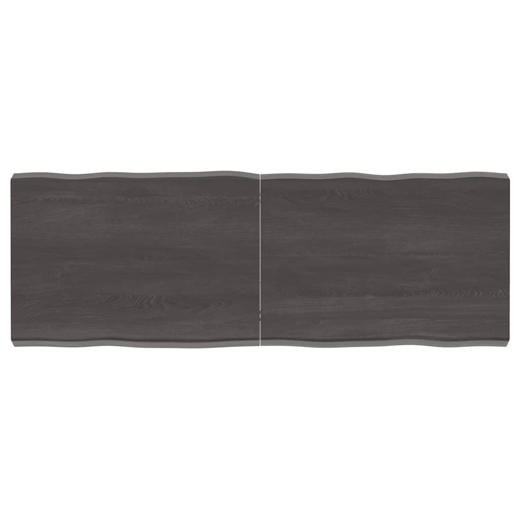 vidaXL Table Top Dark Brown 140x50x(2-6) cm Treated Solid Wood Live Edge