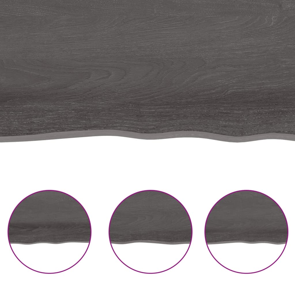 vidaXL Table Top Dark Brown 140x50x(2-6) cm Treated Solid Wood Live Edge