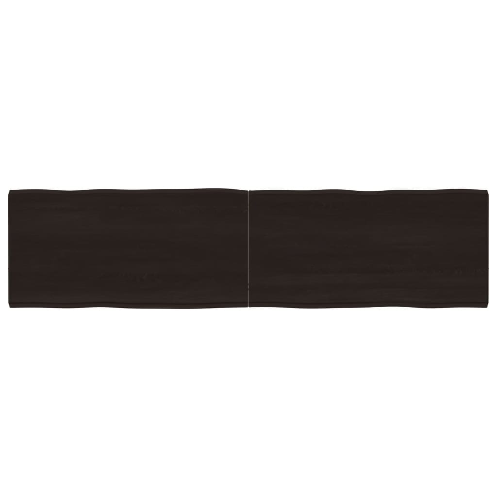 vidaXL Table Top Dark Brown 160x40x(2-4) cm Treated Solid Wood Live Edge