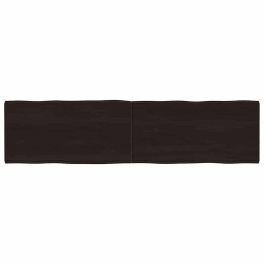 Table Top Dark Brown 160x40x(2-4) cm Treated Solid Wood Live Edge