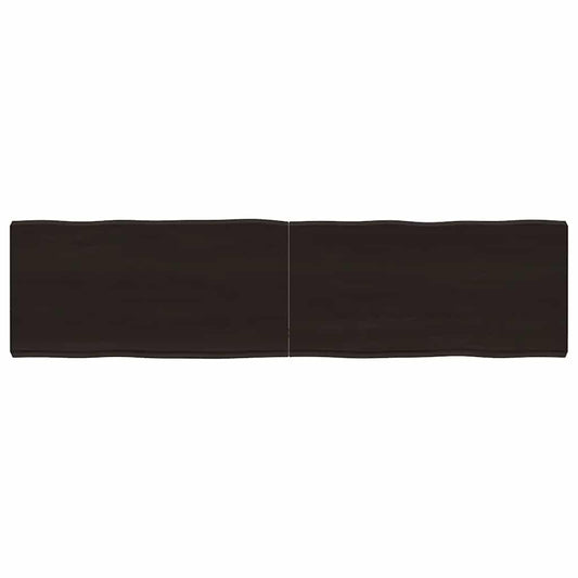 Table Top Dark Brown 160x40x(2-6) cm Treated Solid Wood Live Edge