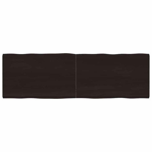 Table Top Dark Brown 160x50x(2-4) cm Treated Solid Wood Live Edge