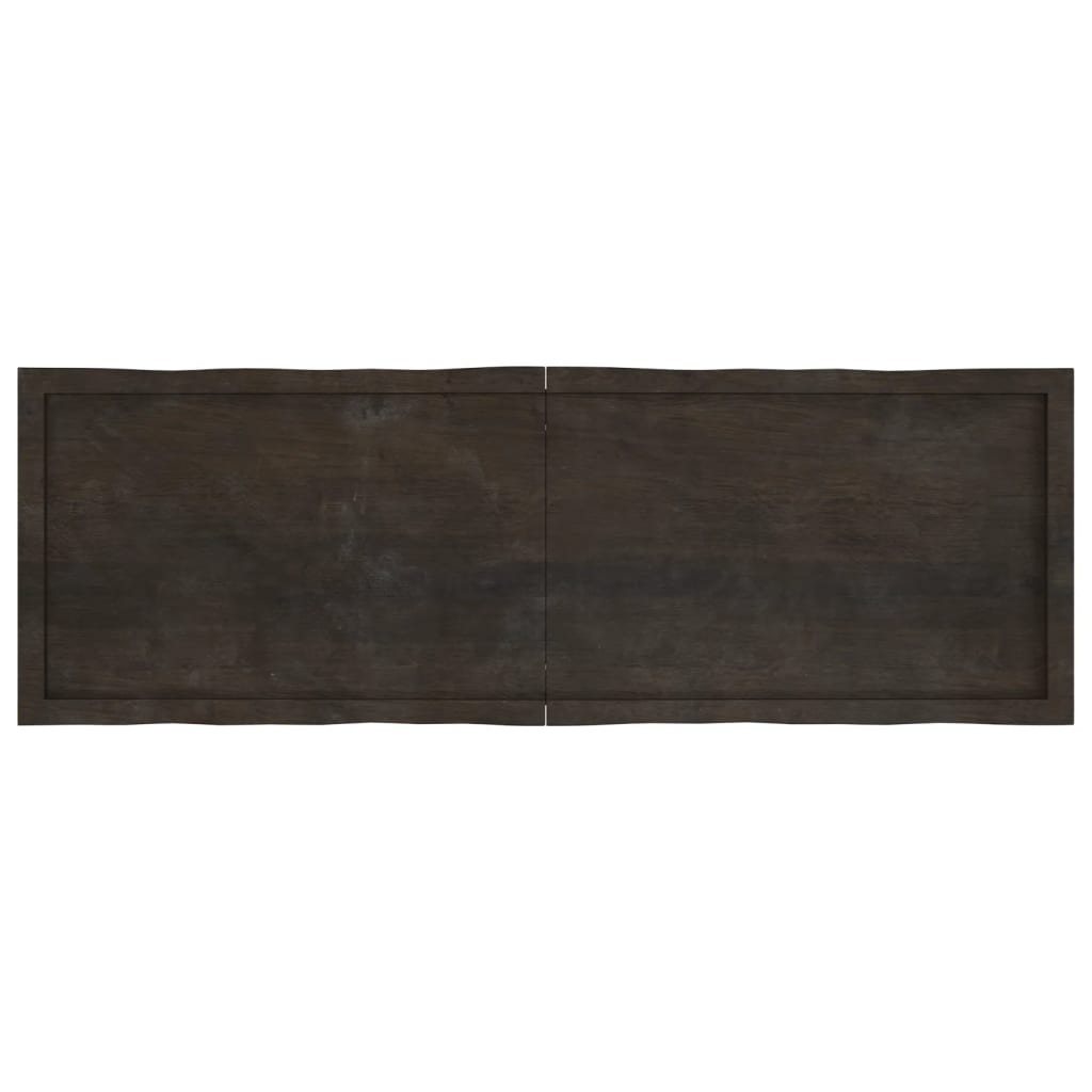 vidaXL Table Top Dark Brown 160x50x(2-4) cm Treated Solid Wood Live Edge