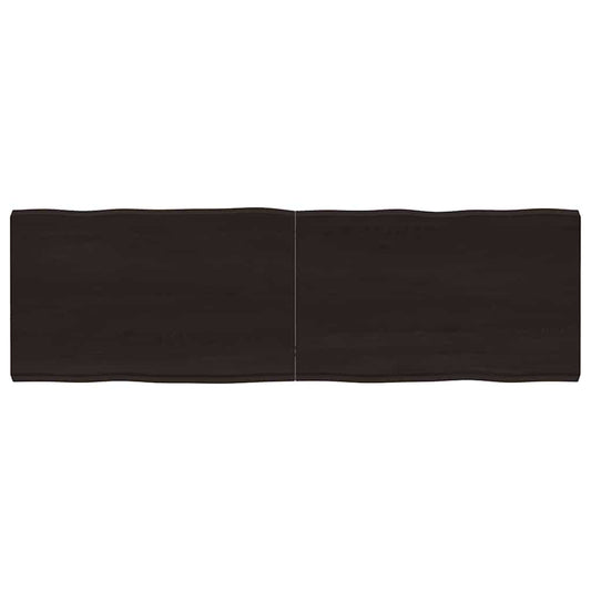 Table Top Dark Brown 160x50x(2-6) cm Treated Solid Wood Live Edge