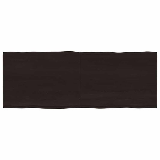 Table Top Dark Brown 160x60x(2-4) cm Treated Solid Wood Live Edge