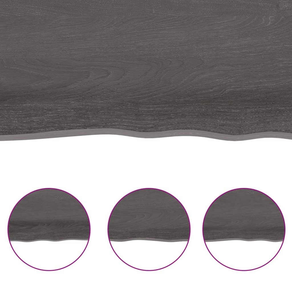 vidaXL Table Top Dark Brown 160x60x(2-4) cm Treated Solid Wood Live Edge