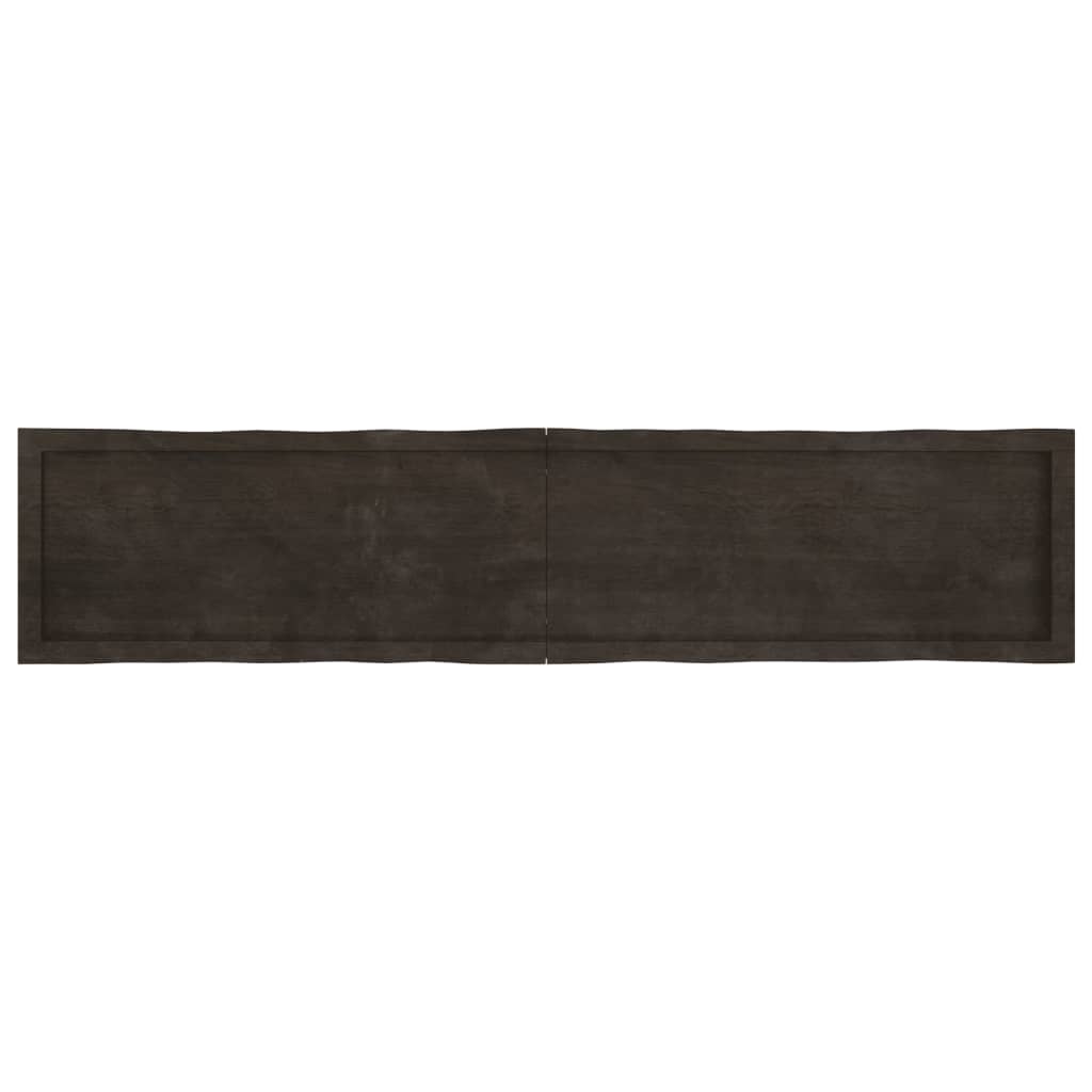 vidaXL Table Top Dark Brown 180x40x(2-4) cm Treated Solid Wood Live Edge