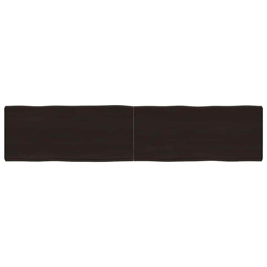 Table Top Dark Brown 180x40x(2-6) cm Treated Solid Wood Live Edge