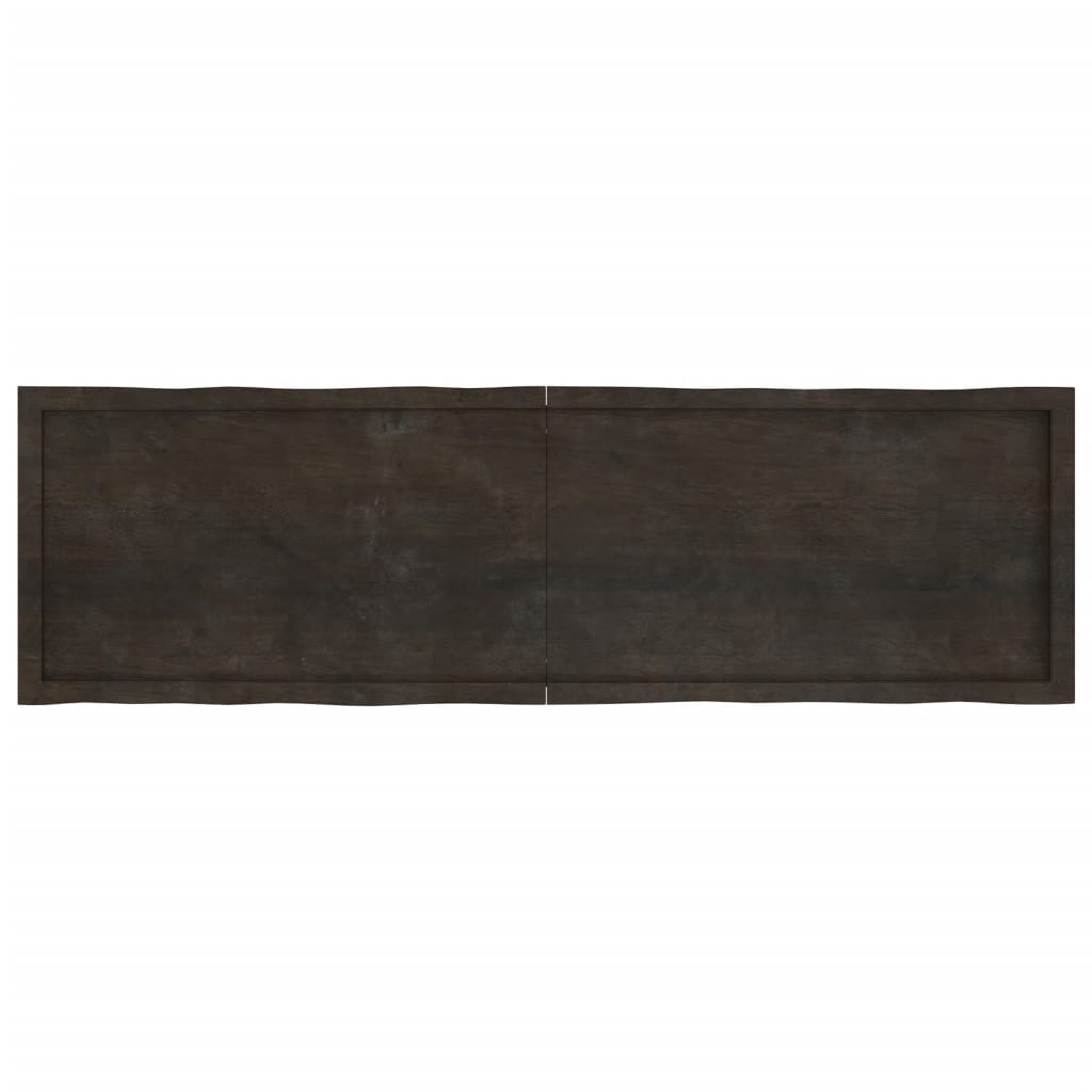 vidaXL Table Top Dark Brown 180x50x(2-4) cm Treated Solid Wood Live Edge