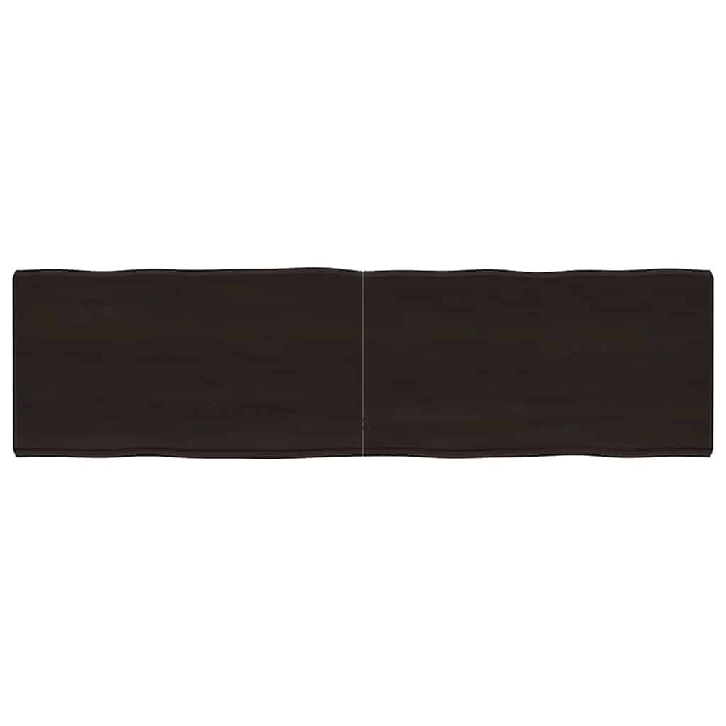 Table Top Dark Brown 180x50x(2-6) cm Treated Solid Wood Live Edge