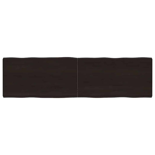 Table Top Dark Brown 180x50x(2-6) cm Treated Solid Wood Live Edge