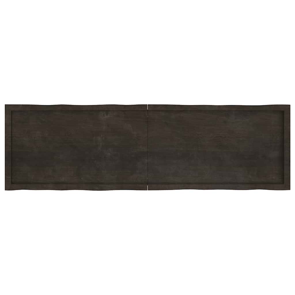 Table Top Dark Brown 180x50x(2-6) cm Treated Solid Wood Live Edge