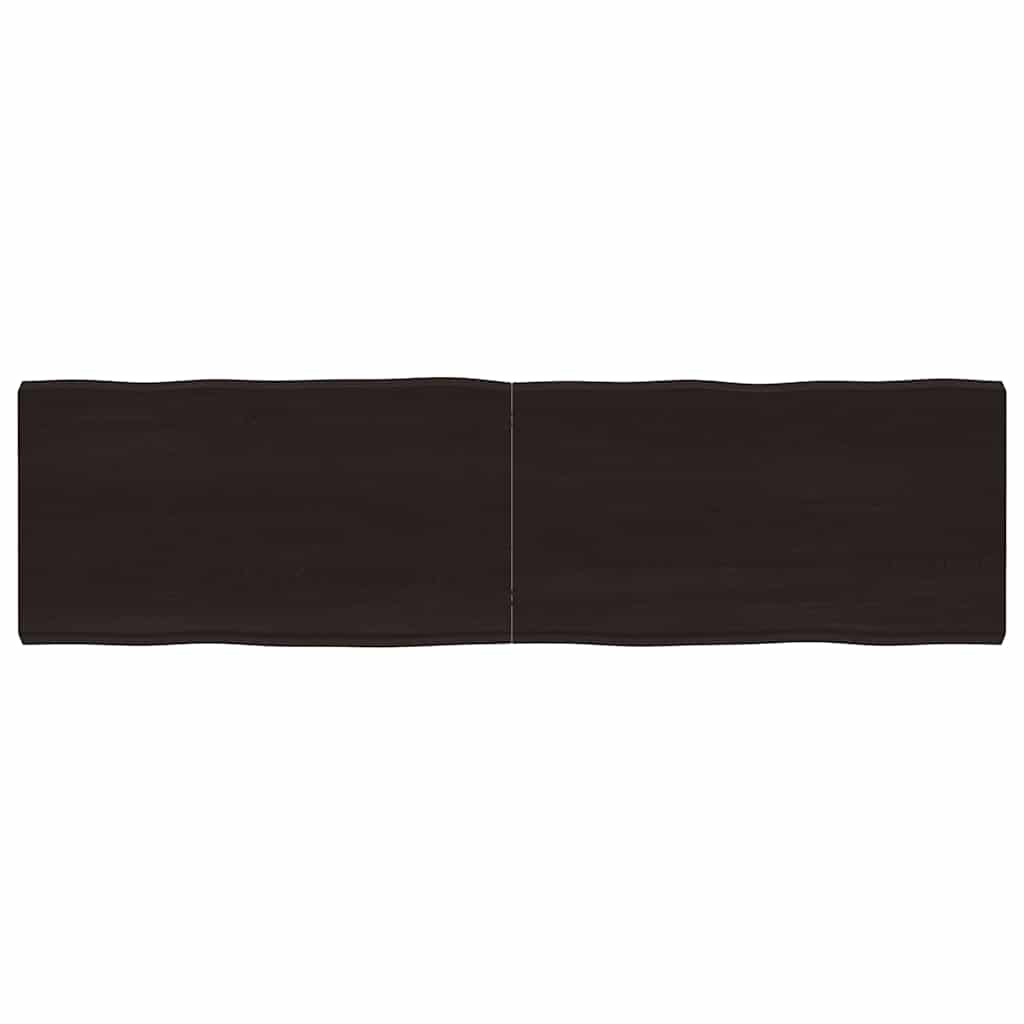 Table Top Dark Brown 180x50x(2-6) cm Treated Solid Wood Live Edge