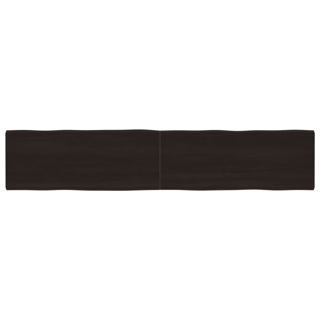 vidaXL Table Top Dark Brown 200x40x(2-4) cm Treated Solid Wood Live Edge