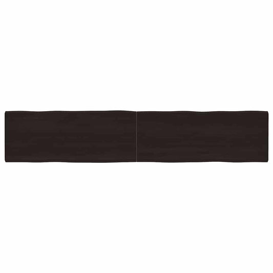 Table Top Dark Brown 200x40x(2-4) cm Treated Solid Wood Live Edge
