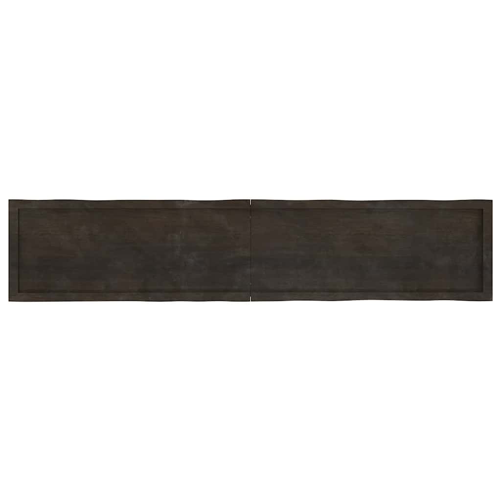 Table Top Dark Brown 200x40x(2-4) cm Treated Solid Wood Live Edge