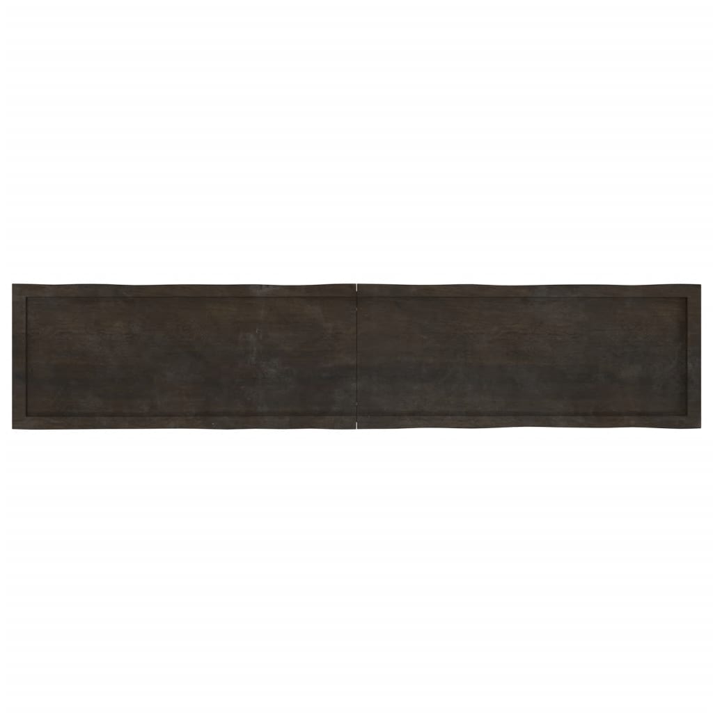 vidaXL Table Top Dark Brown 200x40x(2-4) cm Treated Solid Wood Live Edge