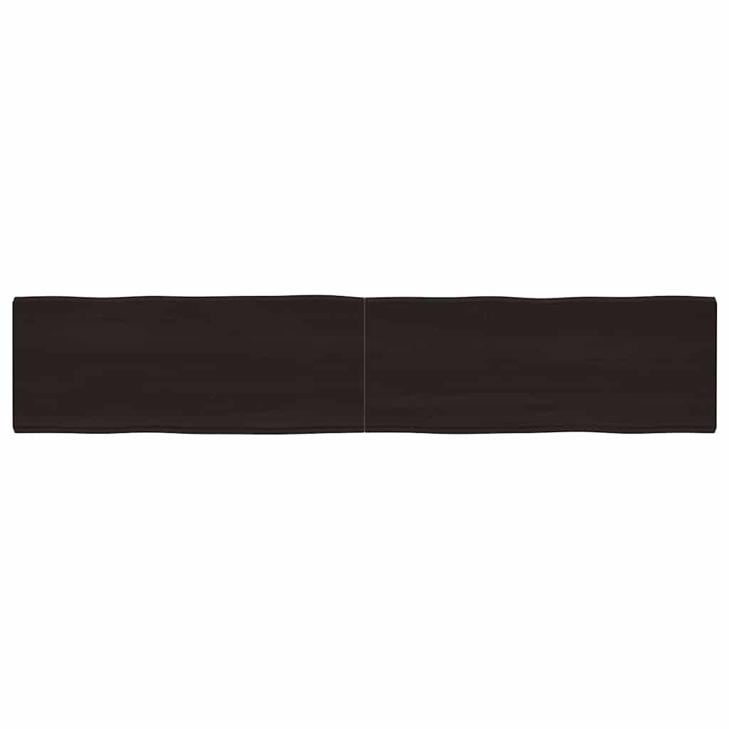 Table Top Dark Brown 200x40x(2-4) cm Treated Solid Wood Live Edge