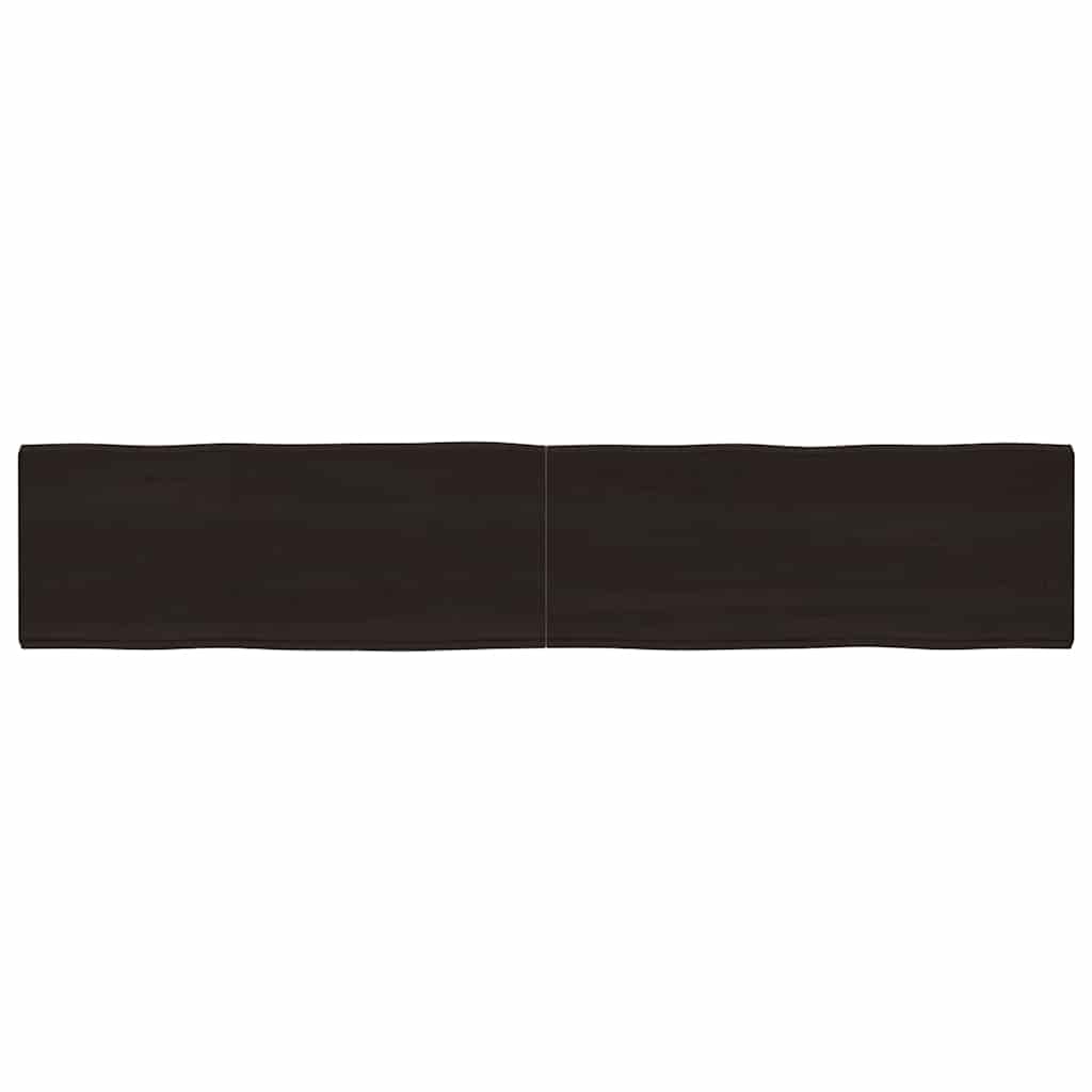 Table Top Dark Brown 200x40x(2-6) cm Treated Solid Wood Live Edge