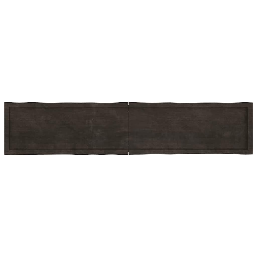 Table Top Dark Brown 200x40x(2-6) cm Treated Solid Wood Live Edge