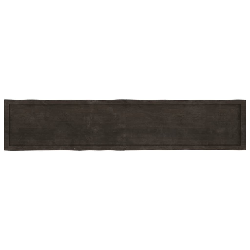 vidaXL Table Top Dark Brown 200x40x(2-6) cm Treated Solid Wood Live Edge