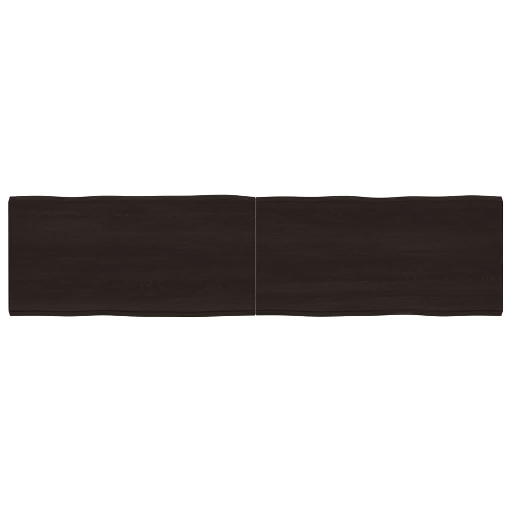 vidaXL Table Top Dark Brown 200x50x(2-4) cm Treated Solid Wood Live Edge