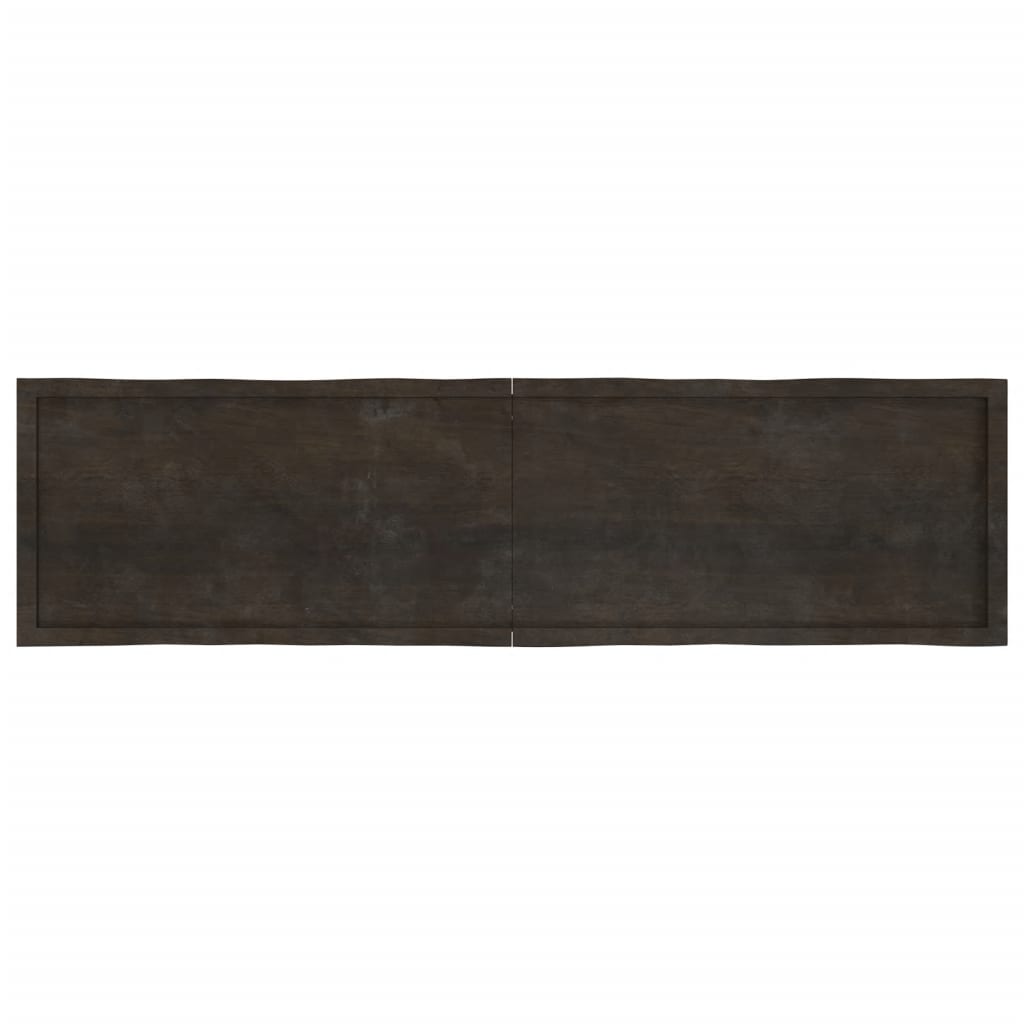 vidaXL Table Top Dark Brown 200x50x(2-4) cm Treated Solid Wood Live Edge