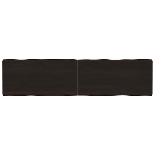 Table Top Dark Brown 200x50x(2-6) cm Treated Solid Wood Live Edge
