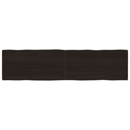 vidaXL Table Top Dark Brown 200x50x(2-6) cm Treated Solid Wood Live Edge