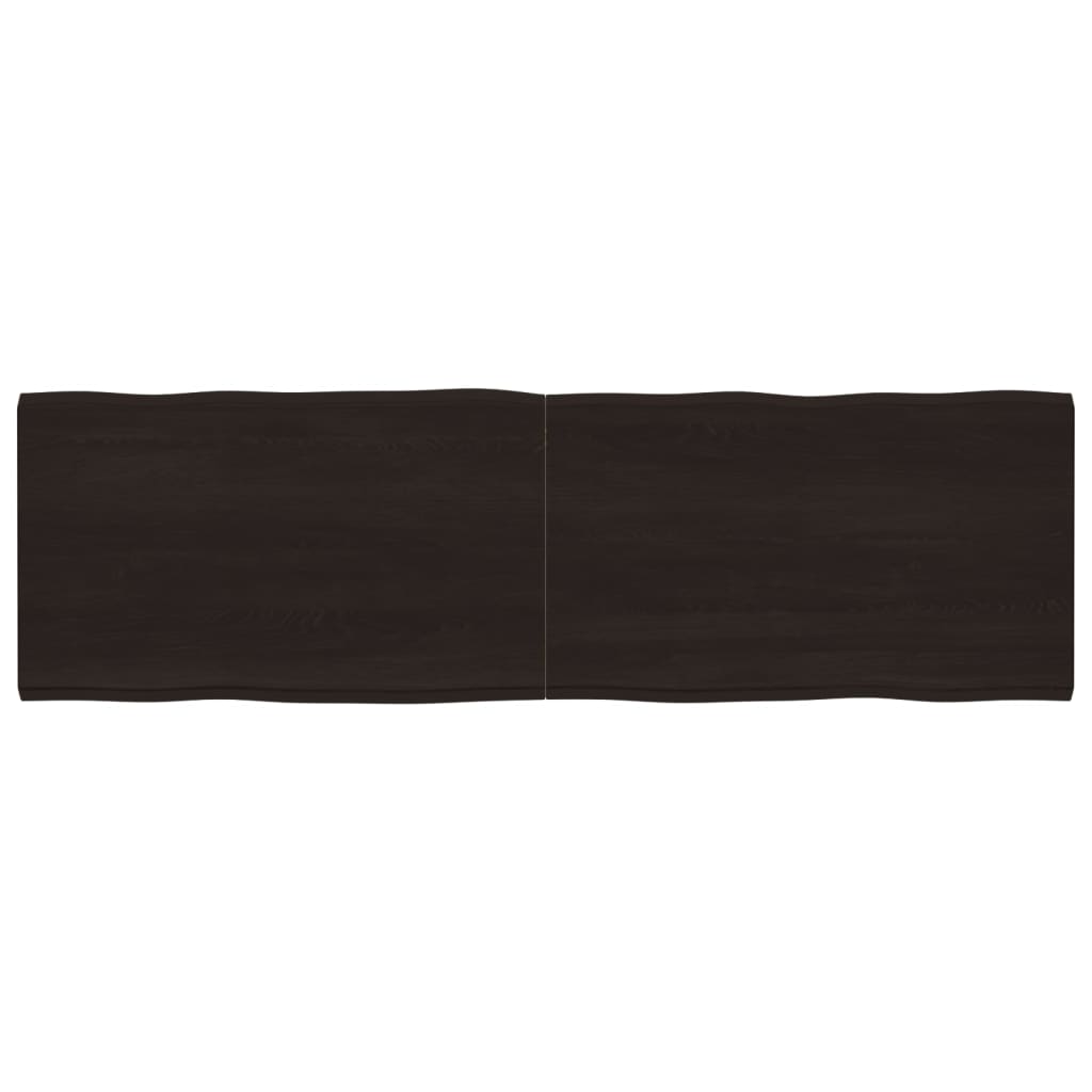 vidaXL Table Top Dark Brown 200x60x(2-4) cm Treated Solid Wood Live Edge