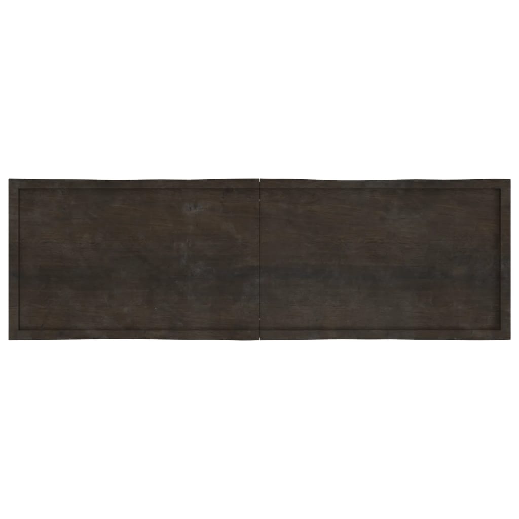 vidaXL Table Top Dark Brown 200x60x(2-4) cm Treated Solid Wood Live Edge