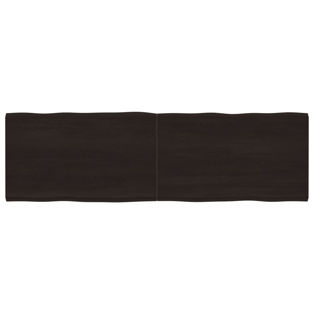 vidaXL Table Top Dark Brown 200x60x(2-6) cm Treated Solid Wood Live Edge