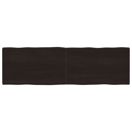 vidaXL Table Top Dark Brown 200x60x(2-6) cm Treated Solid Wood Live Edge