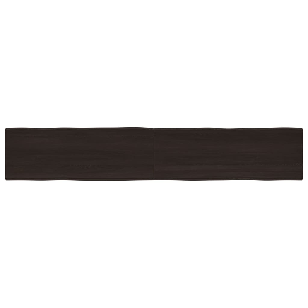 vidaXL Table Top Dark Brown 220x40x(2-6) cm Treated Solid Wood Live Edge