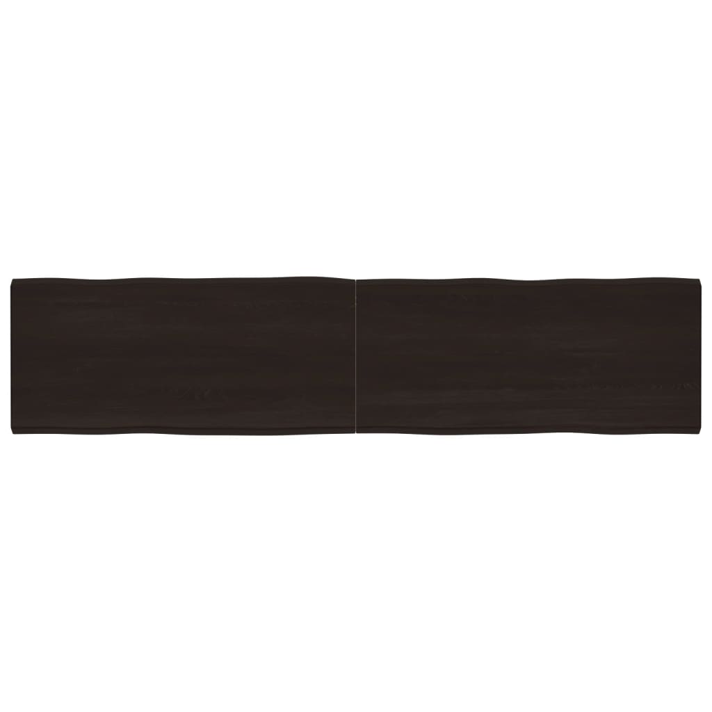 vidaXL Table Top Dark Brown 220x50x(2-4) cm Treated Solid Wood Live Edge