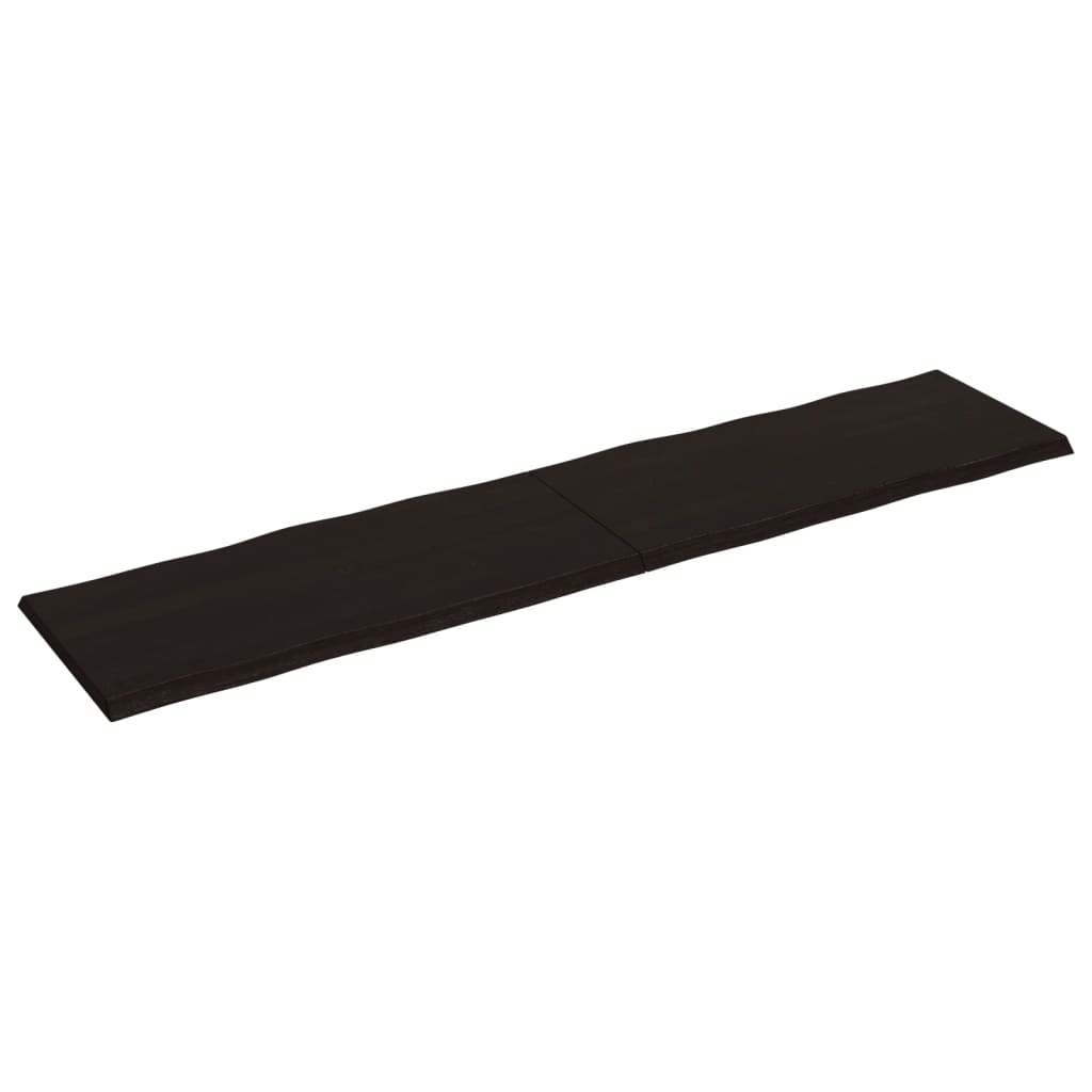 vidaXL Table Top Dark Brown 220x50x(2-4) cm Treated Solid Wood Live Edge