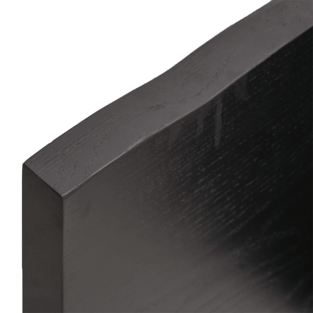 vidaXL Table Top Dark Brown 220x50x(2-4) cm Treated Solid Wood Live Edge