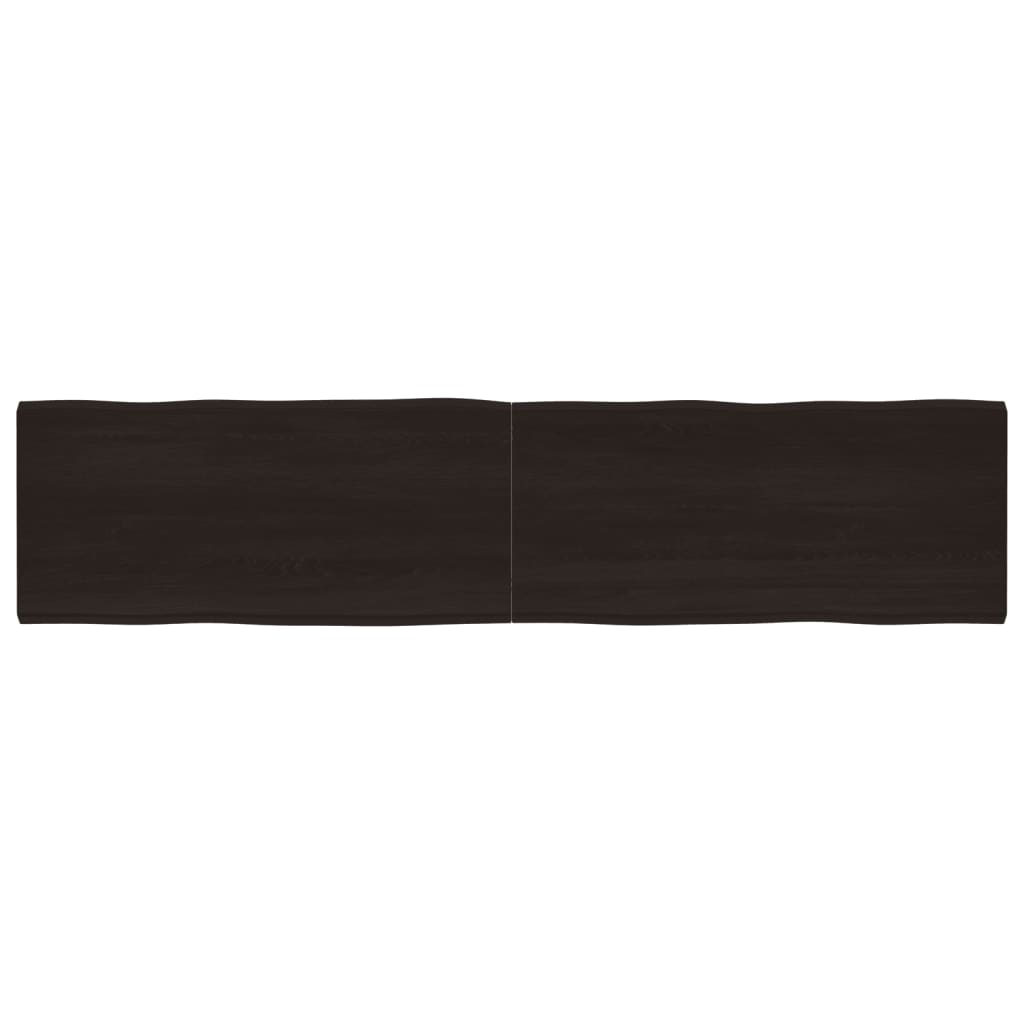 vidaXL Table Top Dark Brown 220x50x(2-6) cm Treated Solid Wood Live Edge