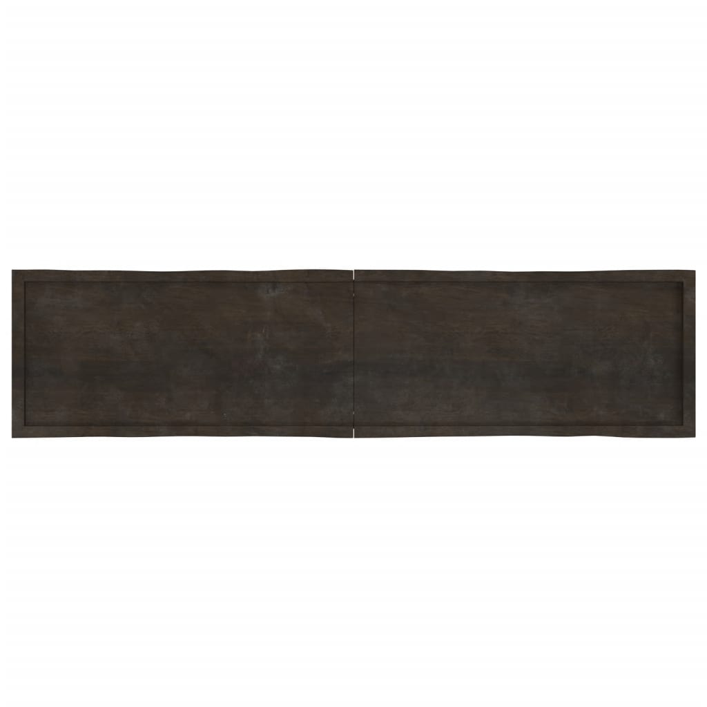 vidaXL Table Top Dark Brown 220x50x(2-6) cm Treated Solid Wood Live Edge