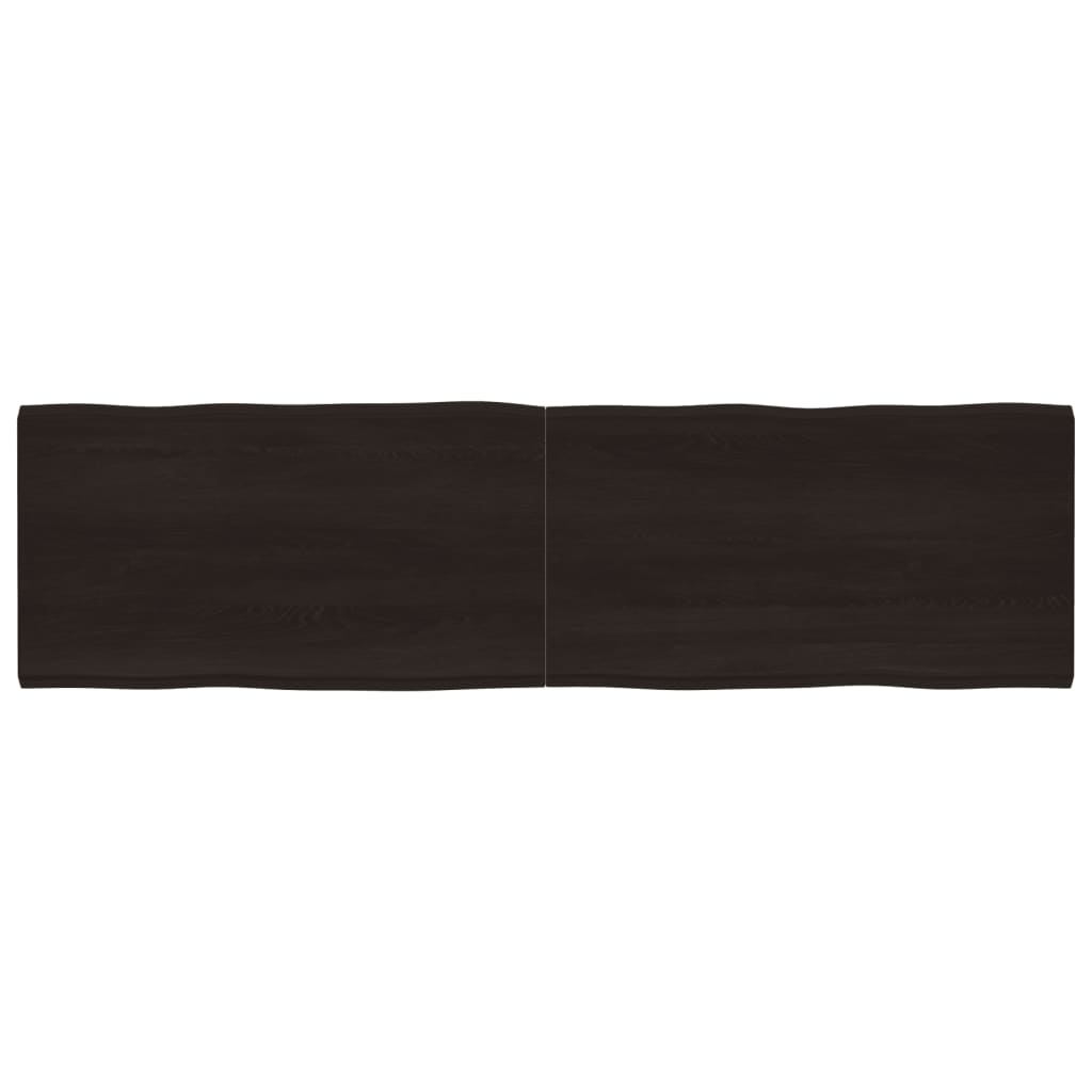 vidaXL Table Top Dark Brown 220x60x(2-4) cm Treated Solid Wood Live Edge