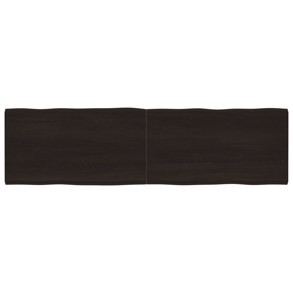 vidaXL Table Top Dark Brown 220x60x(2-6) cm Treated Solid Wood Live Edge