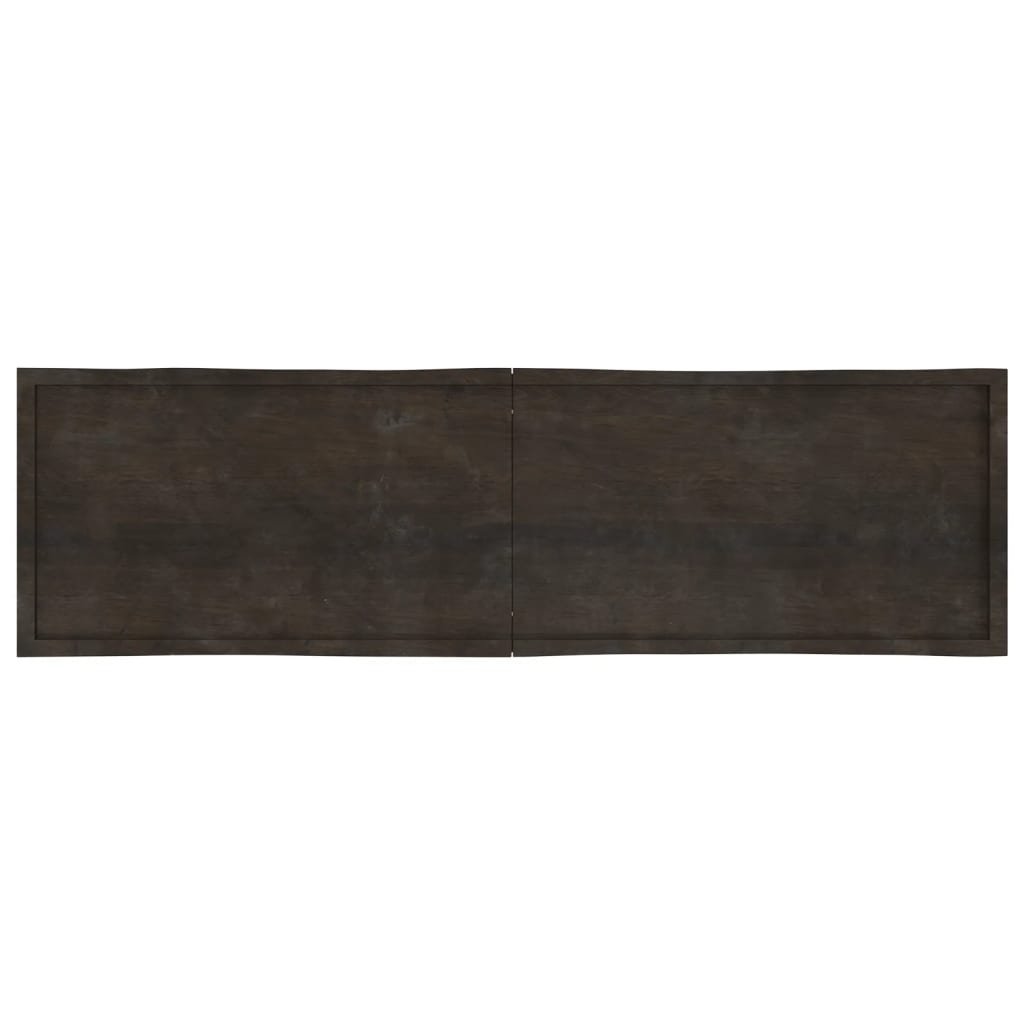 vidaXL Table Top Dark Brown 220x60x(2-6) cm Treated Solid Wood Live Edge