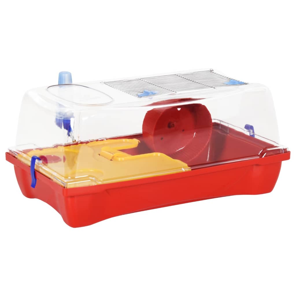 vidaXL Hamster Cage Red 57x33x26 cm Polypropylene