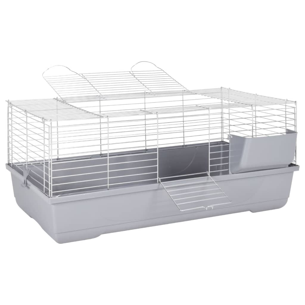 vidaXL Small Animal Cage Grey 100x53x46 cm Polypropylene and Metal