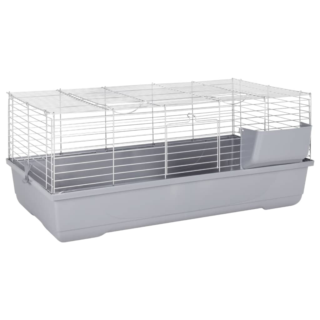 vidaXL Small Animal Cage Grey 100x53x46 cm Polypropylene and Metal