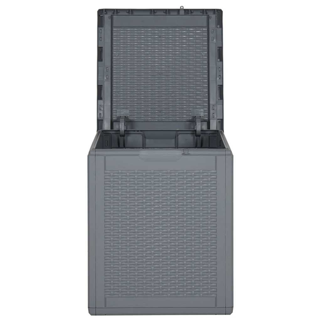 Garden Storage Box Grey PP Rattan 90 L