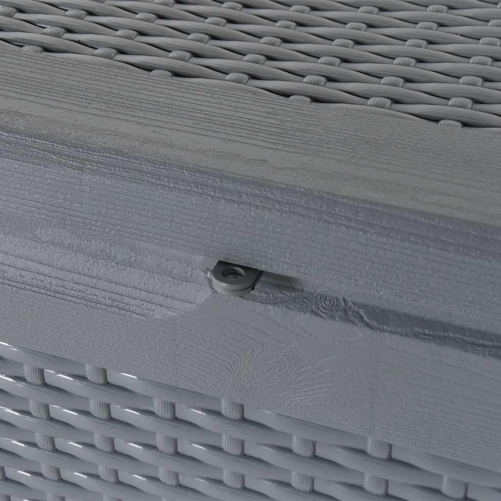 Garden Storage Box Grey PP Rattan 180 L