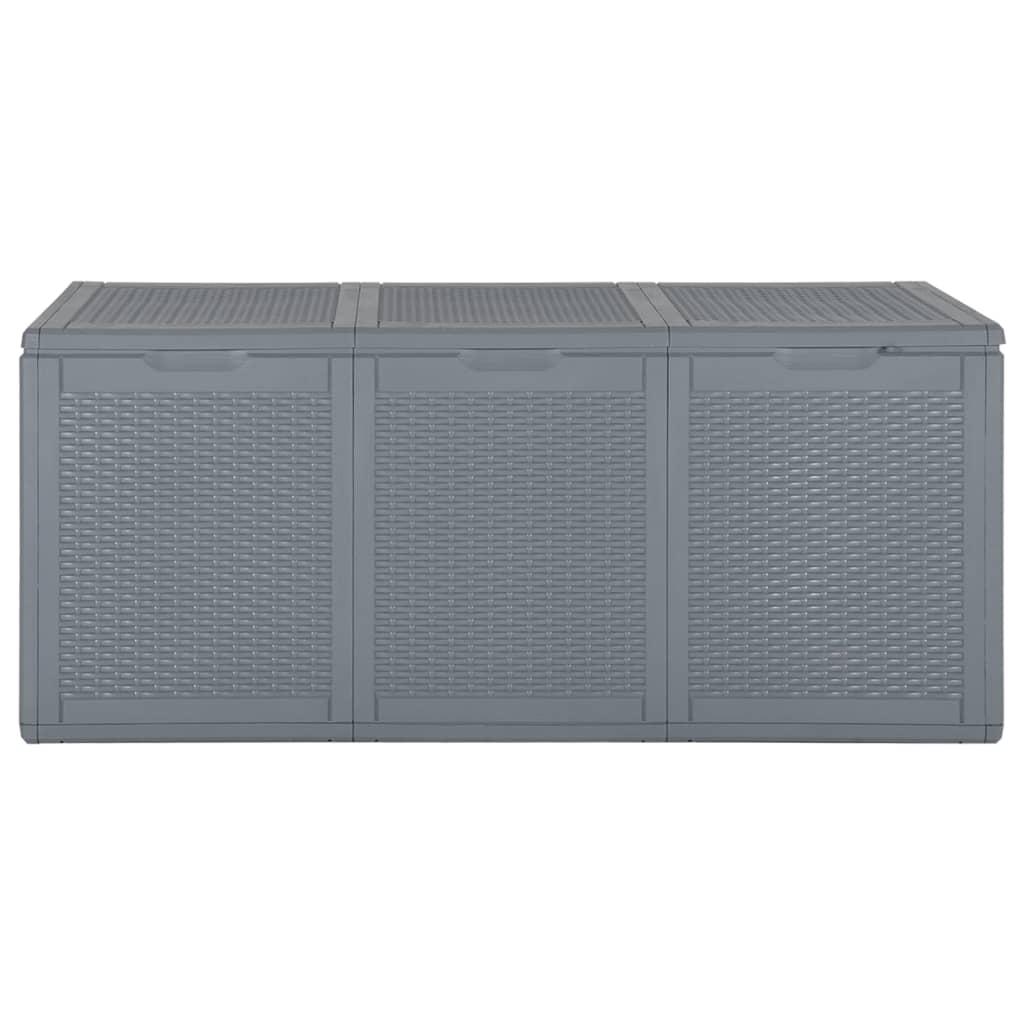 vidaXL Garden Storage Box Grey PP Rattan 270 L